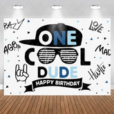 Aperturee - One Cool Dude Rock Roll Happy Birthday Backdrop